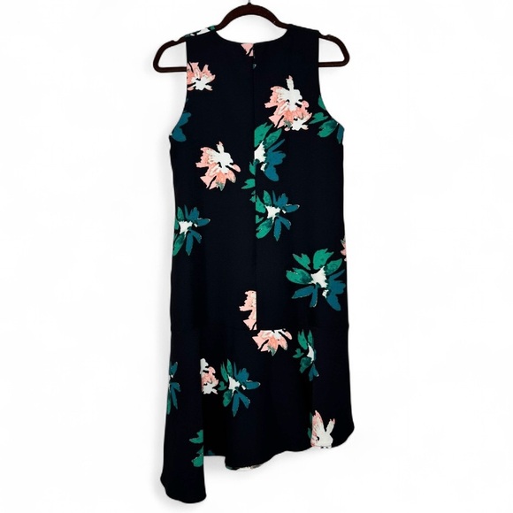 Who What Wear Black Floral Asymmetrical Hem Dress Sleeveless Small NWT - Picture 5 of 14